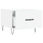 vidaXL Mesa de centro madera de ingeniería brillo blanco 50x50x40 cm vidaXL Mesa de centro madera de ingeniería brillo blanco 50x50x40 cm