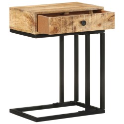 vidaXL Mesa auxiliar forma de U madera maciza de mango 45x30x61 cm 
