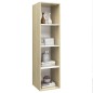 vidaXL Mueble TV pared madera contrachapada blanco roble 37x37x142,5cm