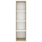 vidaXL Mueble TV pared madera contrachapada blanco roble 37x37x142,5cm