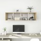 vidaXL Mueble TV pared madera contrachapada blanco roble 37x37x142,5cm