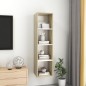 vidaXL Mueble TV pared madera contrachapada blanco roble 37x37x142,5cm