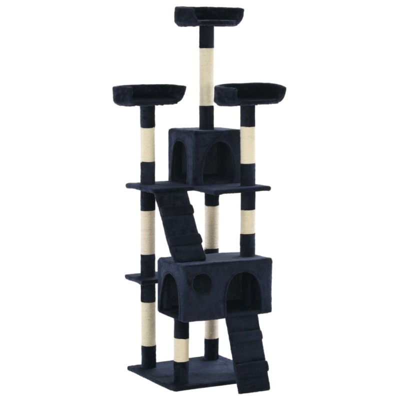vidaXL Rascador para gatos con poste de sisal 170 cm azul