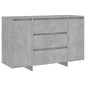 vidaXL Aparador con 3 cajones contrachapado gris hormigón 120x41x75 cm vidaXL Aparador con 3 cajones contrachapado gris hormigón 120x41x75 cm