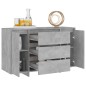 vidaXL Aparador con 3 cajones contrachapado gris hormigón 120x41x75 cm vidaXL Aparador con 3 cajones contrachapado gris hormigón 120x41x75 cm