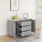 vidaXL Aparador con 3 cajones contrachapado gris hormigón 120x41x75 cm vidaXL Aparador con 3 cajones contrachapado gris hormigón 120x41x75 cm