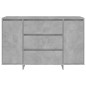 vidaXL Aparador con 3 cajones contrachapado gris hormigón 120x41x75 cm vidaXL Aparador con 3 cajones contrachapado gris hormigón 120x41x75 cm