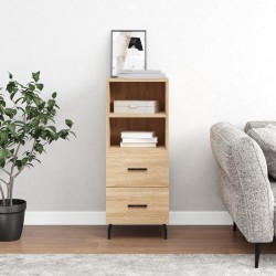 vidaXL Aparador madera contrachapada color roble Sonoma 34,5x34x90 cm