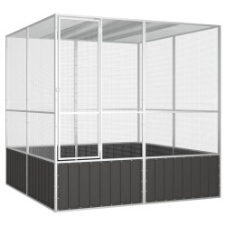 vidaXL Jaula pájaros acero galvanizado antracita 213,5x217,5x211,5 cm