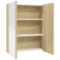 vidaXL Armario de espejo de baño MDF blanco y roble 60x15x75 cm vidaXL Armario de espejo de baño MDF blanco y roble 60x15x75 cm