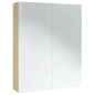 vidaXL Armario de espejo de baño MDF blanco y roble 60x15x75 cm vidaXL Armario de espejo de baño MDF blanco y roble 60x15x75 cm