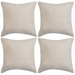 vidaXL Fundas de cojín 4 uds 40x40cm poliéster gamuza beige
