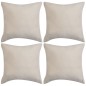 vidaXL Fundas de cojín 4 uds 40x40cm poliéster gamuza beige vidaXL Fundas de cojín 4 uds 40x40cm poliéster gamuza beige