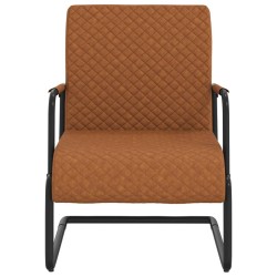 vidaXL Silla voladiza cuero sintético marrón mate