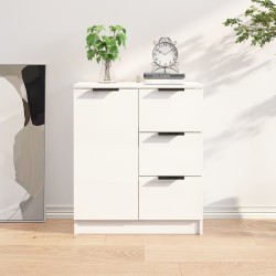 vidaXL Aparador de madera contrachapada blanco brillante 60x30x70 cm