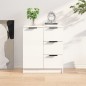 vidaXL Aparador de madera contrachapada blanco brillante 60x30x70 cm vidaXL Aparador de madera contrachapada blanco brillante 60x30x70 cm