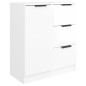 vidaXL Aparador de madera contrachapada blanco brillante 60x30x70 cm vidaXL Aparador de madera contrachapada blanco brillante 60x30x70 cm