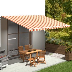 vidaXL Tela de repuesto para toldo amarillo y naranja 5x3,5 m