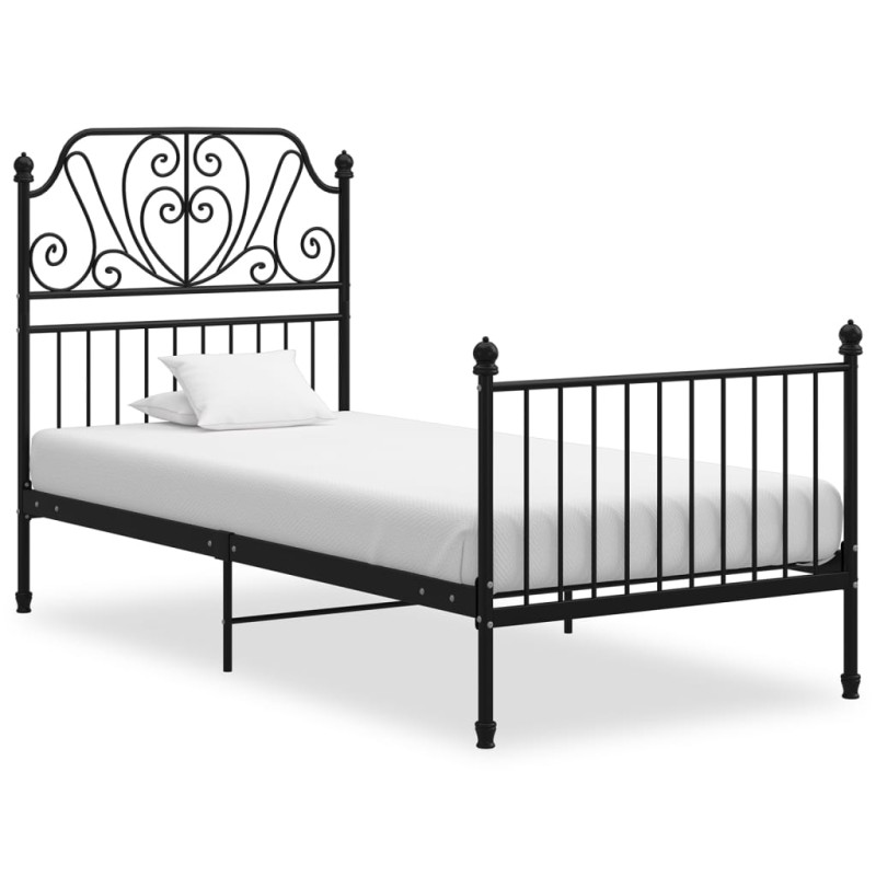 vidaXL Estructura de cama de metal negro 90x200 cm vidaXL Estructura de cama de metal negro 90x200 cm