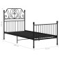 vidaXL Estructura de cama de metal negro 90x200 cm vidaXL Estructura de cama de metal negro 90x200 cm