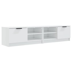 vidaXL Mueble TV 2 pzs madera contrachapada blanco brillo 80x35x36,5cm