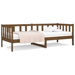 vidaXL Sofá cama de madera maciza de pino marrón miel 90x190 cm