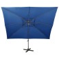 vidaXL Sombrilla voladiza con doble techo azul celeste 400x300 cm vidaXL Sombrilla voladiza con doble techo azul celeste 400x300 cm