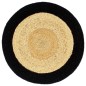 vidaXL Mantel individual redondo 4 uds yute algodón natural negro 38cm vidaXL Mantel individual redondo 4 uds yute algodón natural negro 38cm