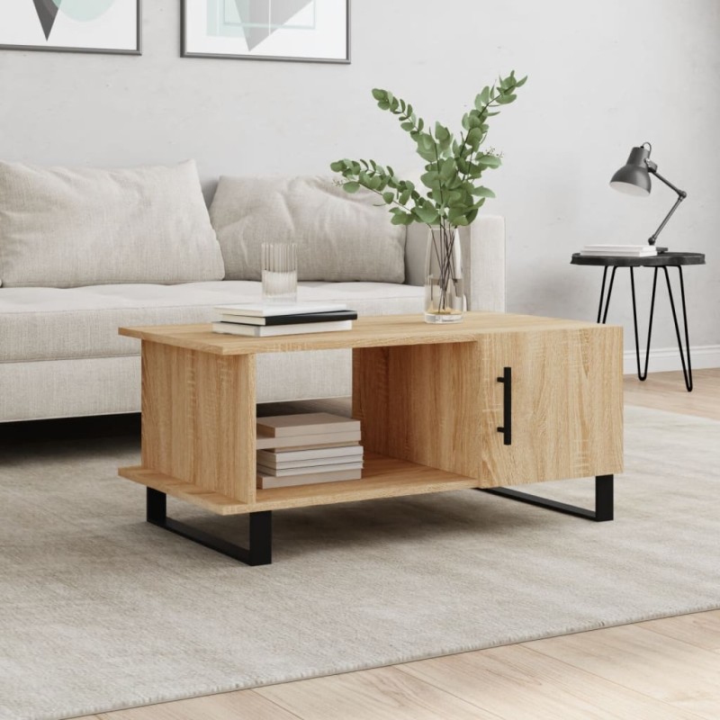 vidaXL Mesa de centro madera contrachapada roble Sonoma 90x50x40 cm vidaXL Mesa de centro madera contrachapada roble Sonoma 90x50x40 cm