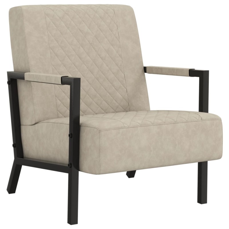 vidaXL Sillón de cuero sintético gris claro vidaXL Sillón de cuero sintético gris claro