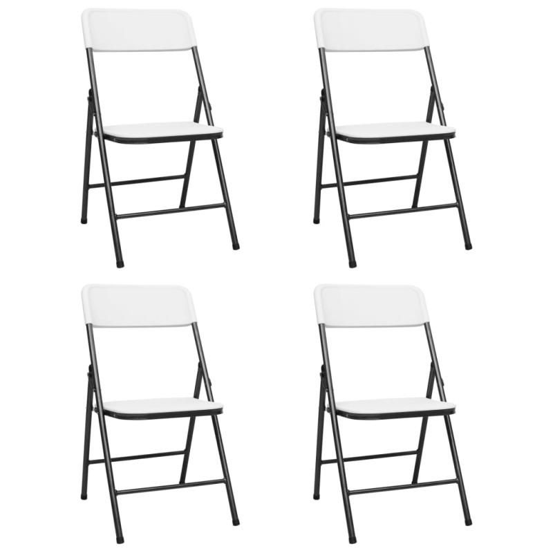 vidaXL Sillas de jardín plegables 4 unidades de HDPE blancas vidaXL Sillas de jardín plegables 4 unidades de HDPE blancas