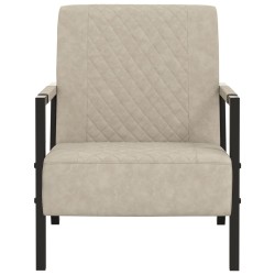 vidaXL Sillón de cuero sintético gris claro