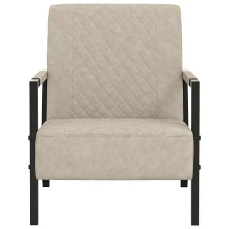 vidaXL Sillón de cuero sintético gris claro
