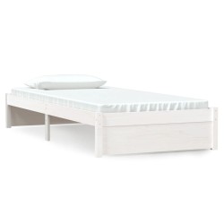 vidaXL Estructura de cama individual madera maciza blanca 90x190 cm