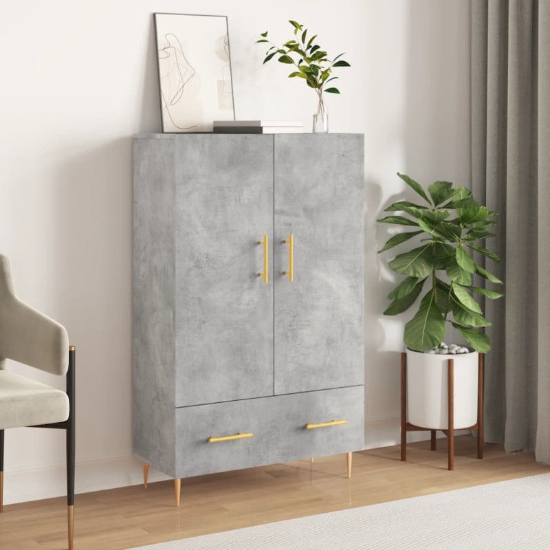 vidaXL Aparador alto madera de ingeniería gris hormigón 69,5x31x115 cm vidaXL Aparador alto madera de ingeniería gris hormigón 69,5x31x115 cm