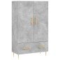 vidaXL Aparador alto madera de ingeniería gris hormigón 69,5x31x115 cm vidaXL Aparador alto madera de ingeniería gris hormigón 69,5x31x115 cm