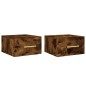 vidaXL Mesitas de noche de pared 2 uds color roble ahumado 35x35x20 cm vidaXL Mesitas de noche de pared 2 uds color roble ahumado 35x35x20 cm
