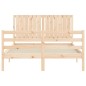 vidaXL Estructura de cama con cabecero madera maciza 140x200 cm