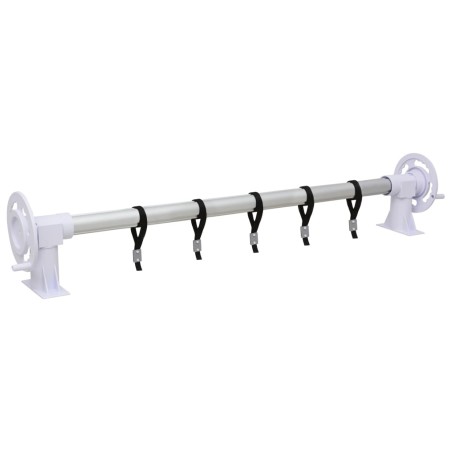 vidaXL Enrollacobertor de piscina con base de plástico