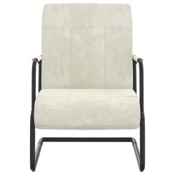 vidaXL Silla voladiza de terciopelo blanco crema