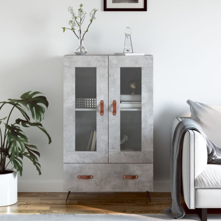 vidaXL Aparador alto madera de ingeniería gris hormigón 69,5x31x115 cm