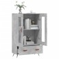vidaXL Aparador alto madera de ingeniería gris hormigón 69,5x31x115 cm vidaXL Aparador alto madera de ingeniería gris hormigón 69,5x31x115 cm