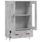 vidaXL Aparador alto madera de ingeniería gris hormigón 69,5x31x115 cm vidaXL Aparador alto madera de ingeniería gris hormigón 69,5x31x115 cm