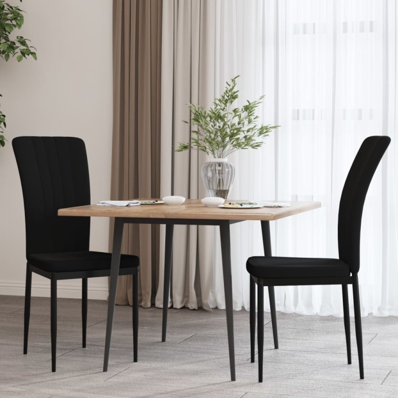 vidaXL Sillas de comedor 2 unidades terciopelo negro vidaXL Sillas de comedor 2 unidades terciopelo negro