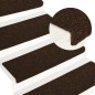 vidaXL Alfombrilla de escaleras 15 uds tela punzonada marrón 65x21x4cm vidaXL Alfombrilla de escaleras 15 uds tela punzonada marrón 65x21x4cm