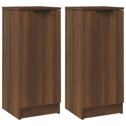 vidaXL Aparadores 2 uds madera contrachapada roble marrón 30x30x70 cm