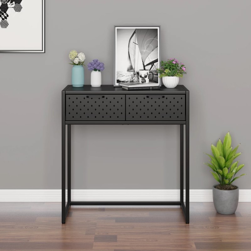 vidaXL Mesa consola de acero antracita 72x35x75 cm vidaXL Mesa consola de acero antracita 72x35x75 cm