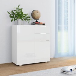 vidaXL Aparador de aglomerado blanco brillante 71x35x80 cm