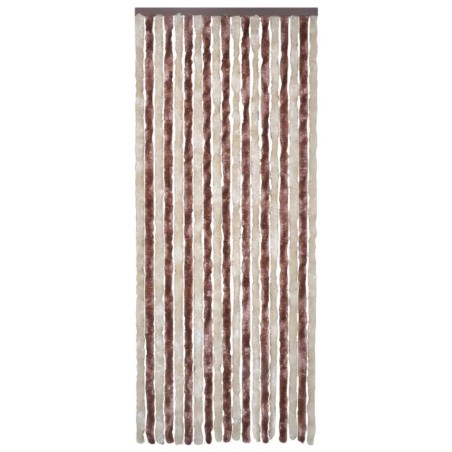 vidaXL Cortina mosquitera beige y marrón claro chenilla 90x200 cm