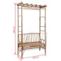 vidaXL Banco de jardín con pérgola 130 cm bambú vidaXL Banco de jardín con pérgola 130 cm bambú